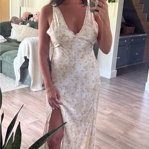 LoveShackFancy RARE Medium Silk Kendall Dress Golden Hour Yellow Cream Floral